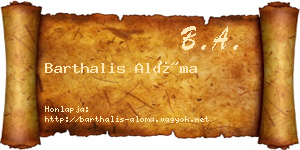 Barthalis Alóma névjegykártya